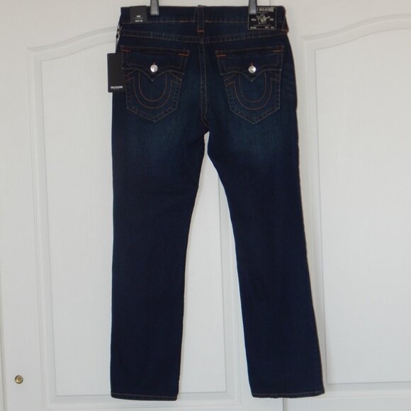 TRUE RELIGION Ricky Relaxed Straight Flap Cotton JEANS Wash LST CALL 34x34 NWT - Picture 6 of 9